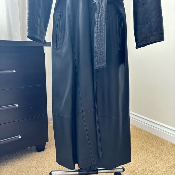 Linea Pelle Oryan Long Leather Coat * Vintage * Size Small - Picture 4 of 16